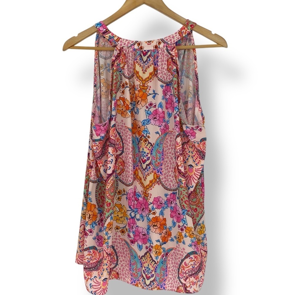 Tabitha Webb Multicolor Floral Racerback Sleeveless Top Wms Sz Large - Picture 2 of 9